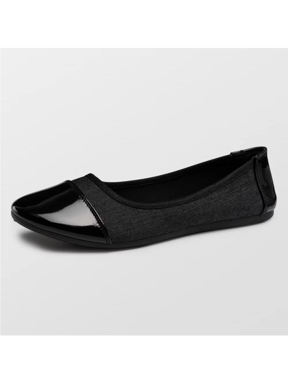 Alpine Swiss Black Patent-Toe Pointed Ballet Flat size 9